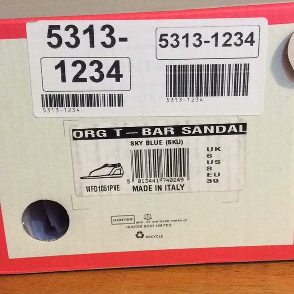 NWB Hunter T-bar blue sandals size 8 - Picture 4 of 4